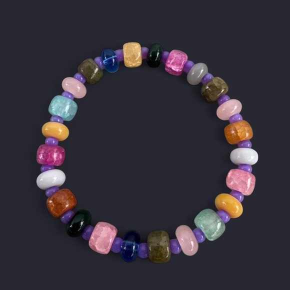 Multicolor Glass Bead Bracelet - Picture 1 of 5